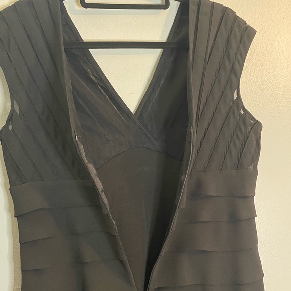 SCARLETT NITE Black Sheer Layered Cocktail Sleeveless Shift Dress Size 14 - Picture 6 of 8